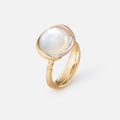 Lotus Ring 3 White Moonstone