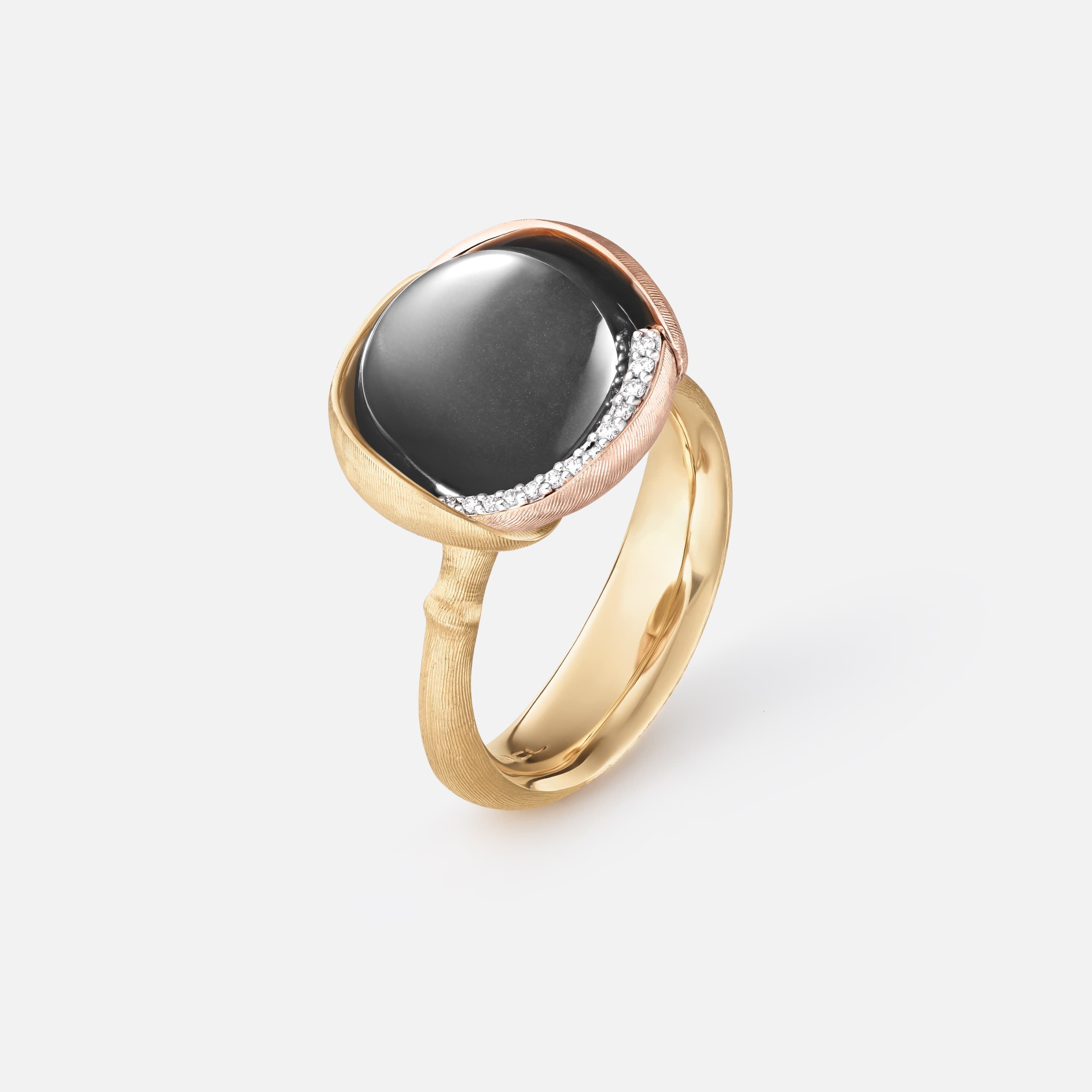 Lotus Ring 3 Grey Moonstone