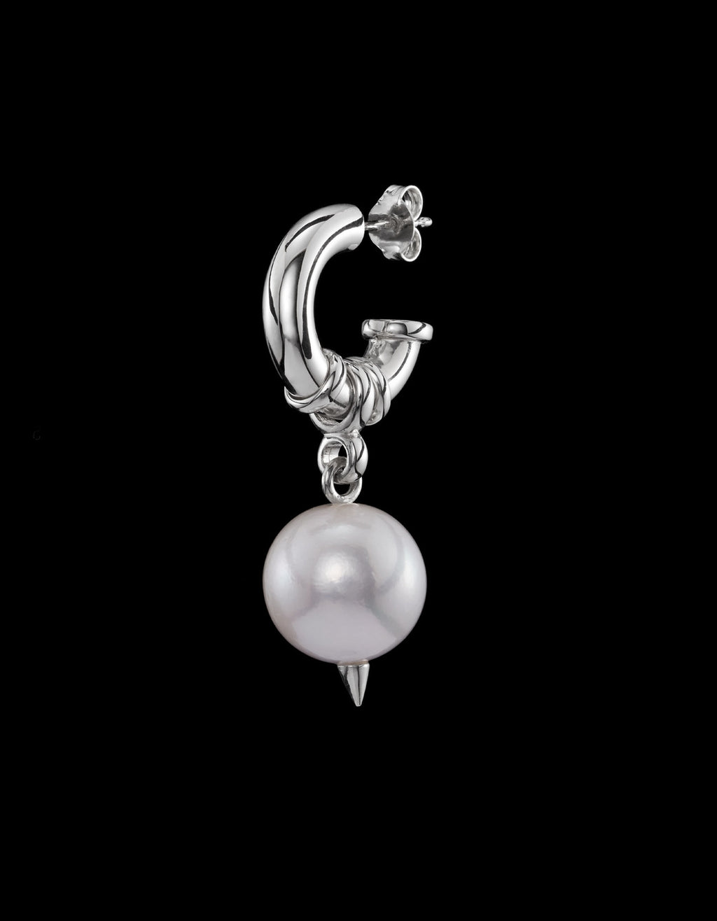 Chunky Pierced Pearl Earring