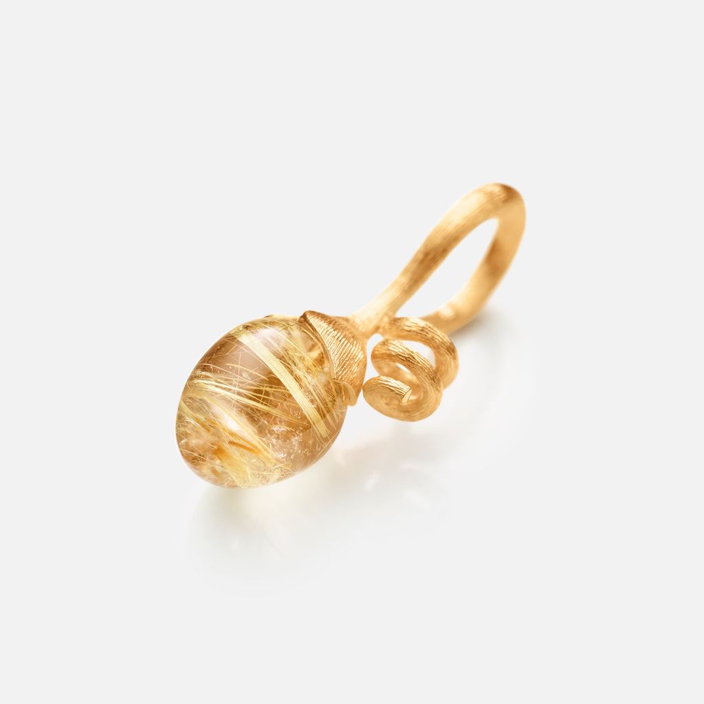 Lotus Sprout Pendant Rutile Quartz