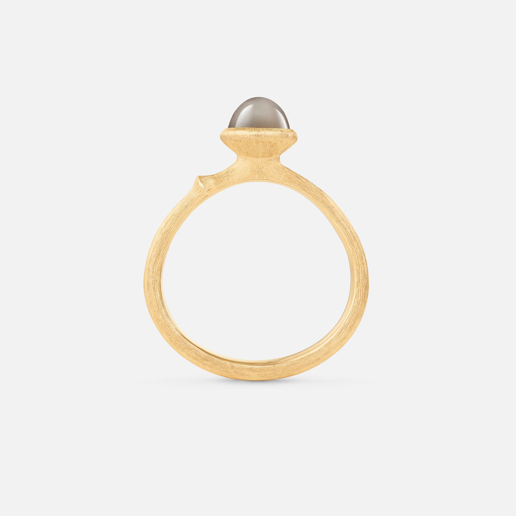 Lotus Ring 0 Grey Moonstone