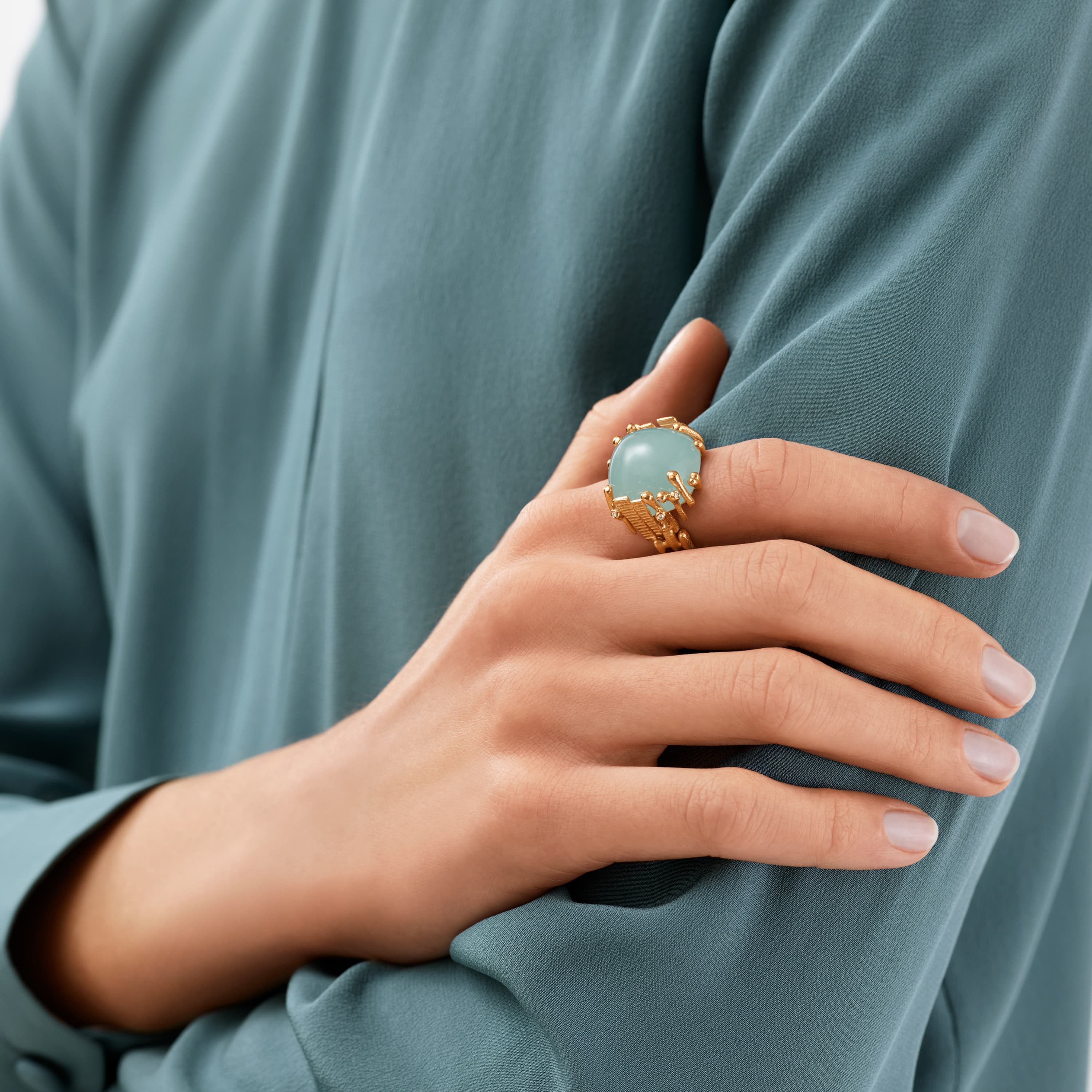 Boho Ring Large Aquamarine