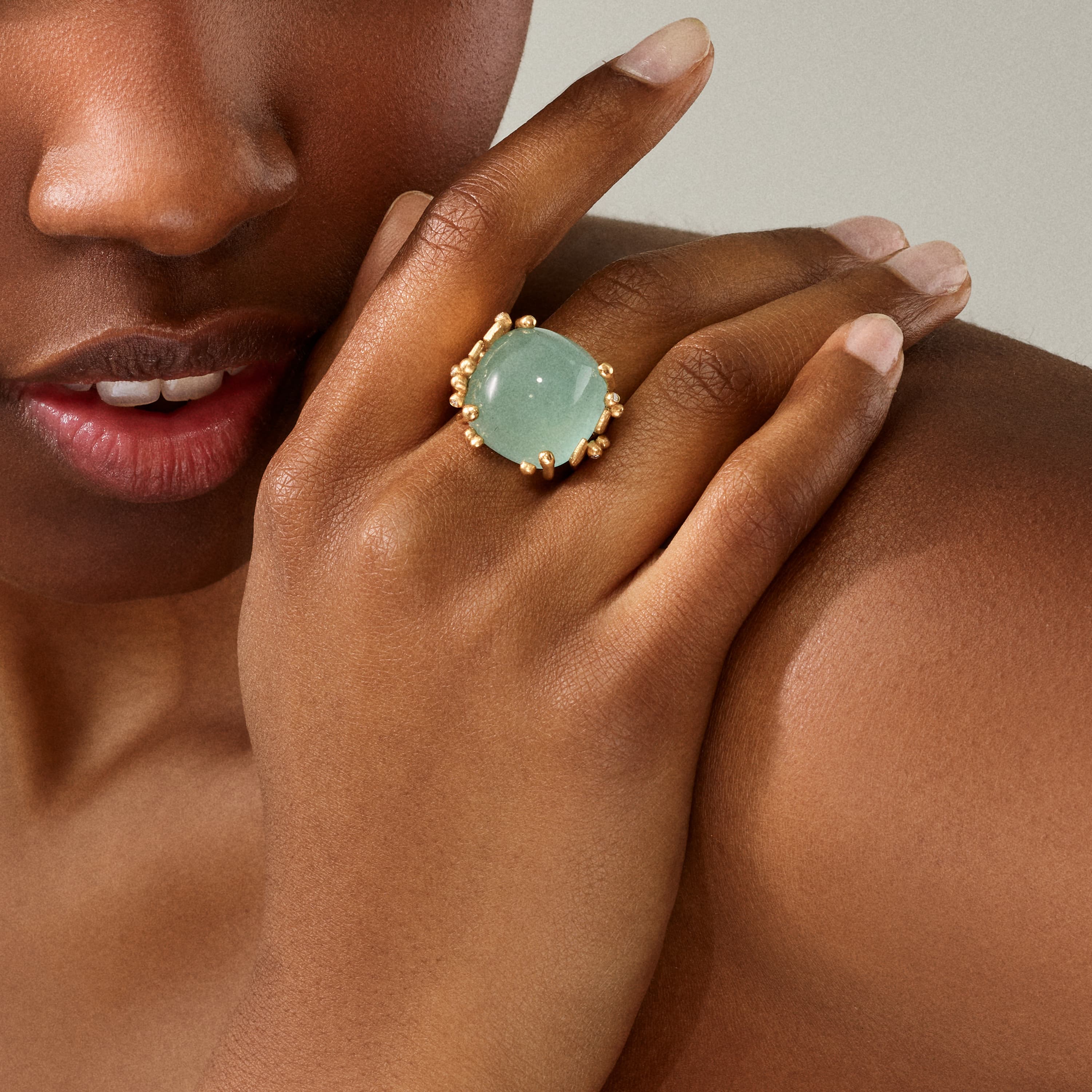 Boho Ring Large Aquamarine