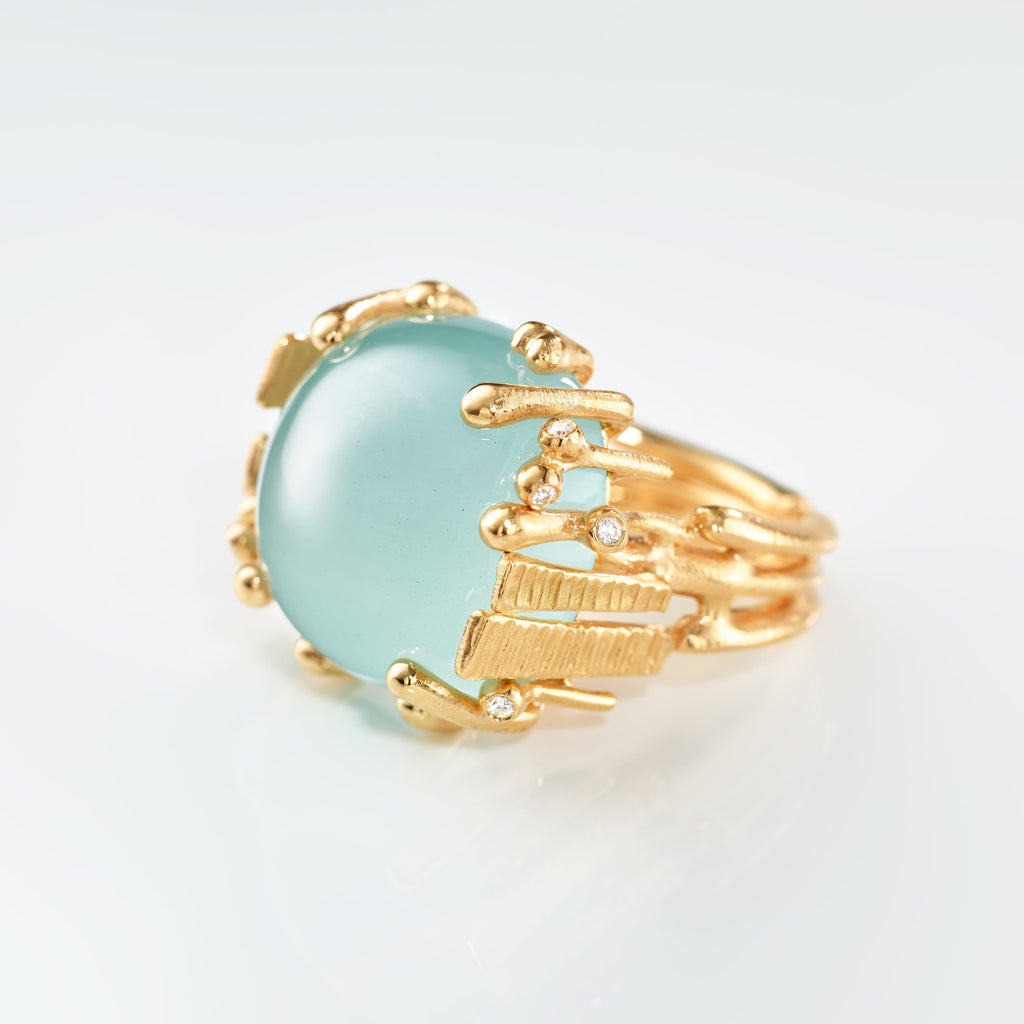Boho Ring Large Aquamarine