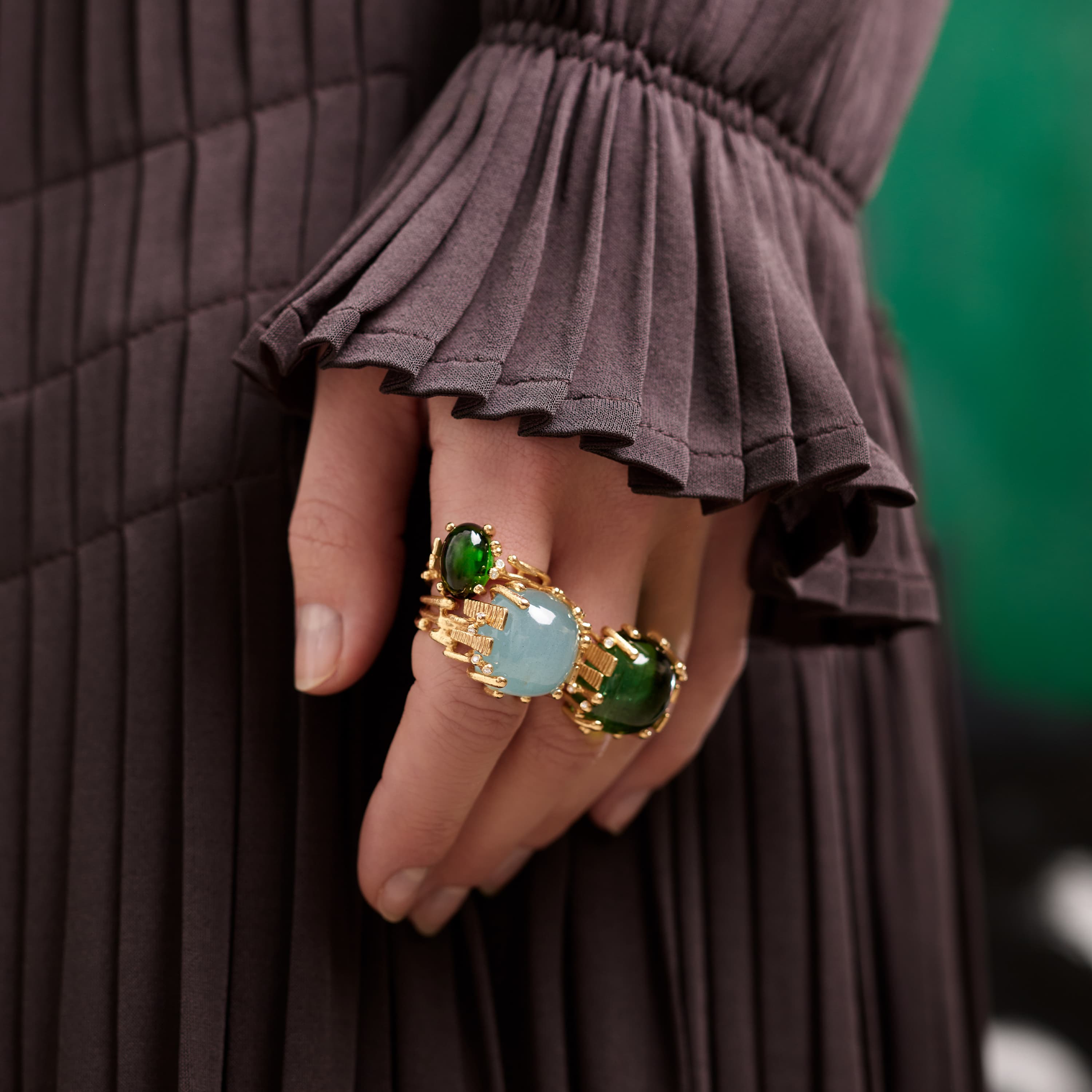 Boho Ring Large Aquamarine