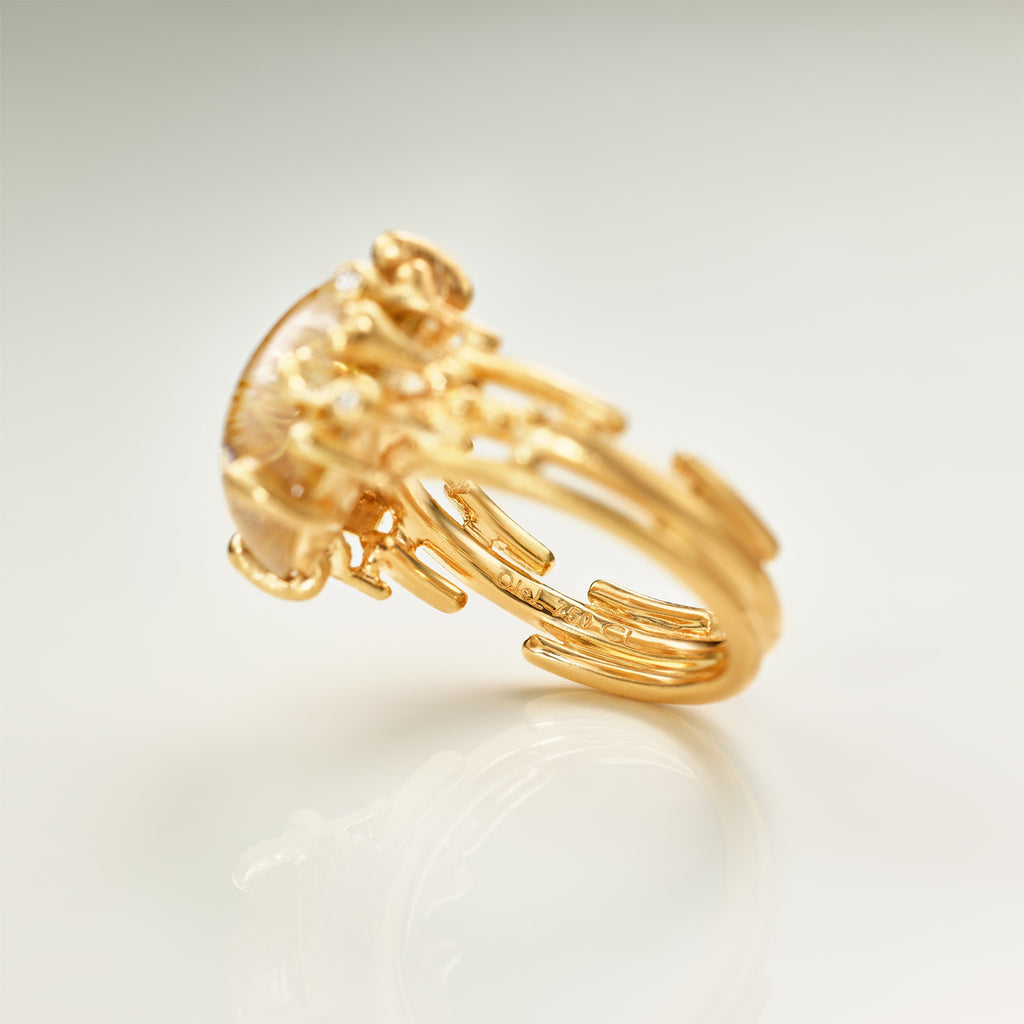 Boho Ring Medium Rutile Quartz