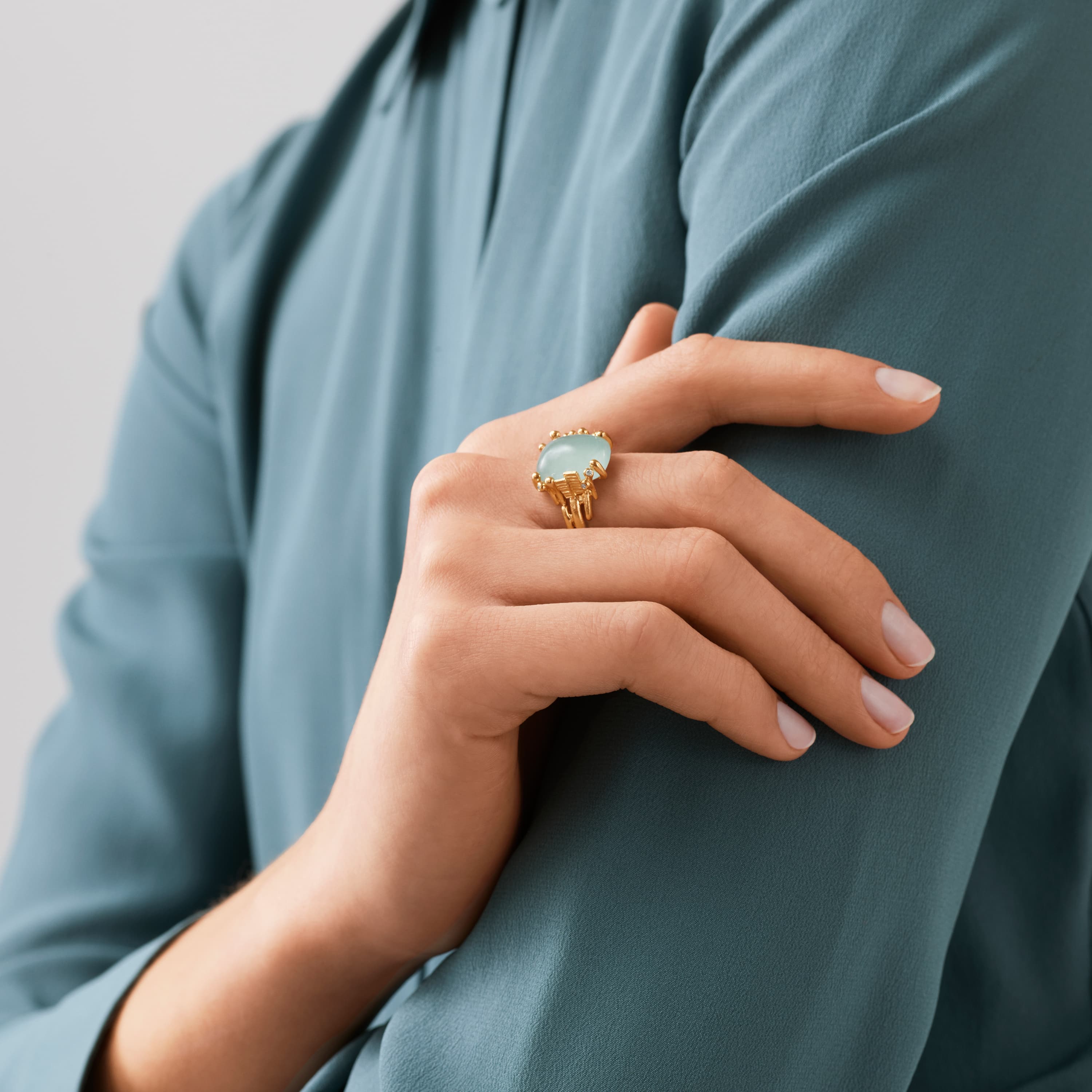 Boho Ring Medium Aquamarine