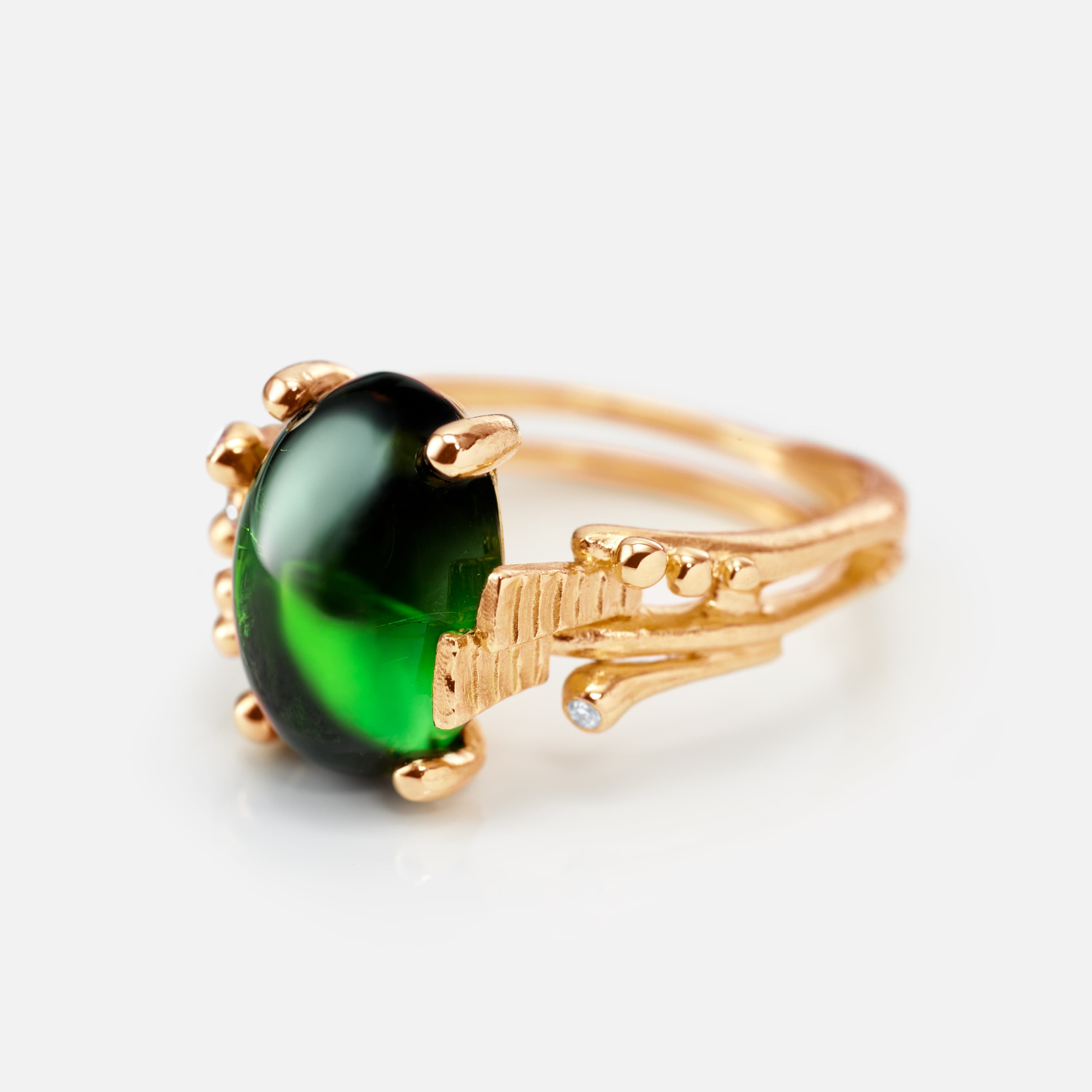 Boho Ring Small Green Tourmaline