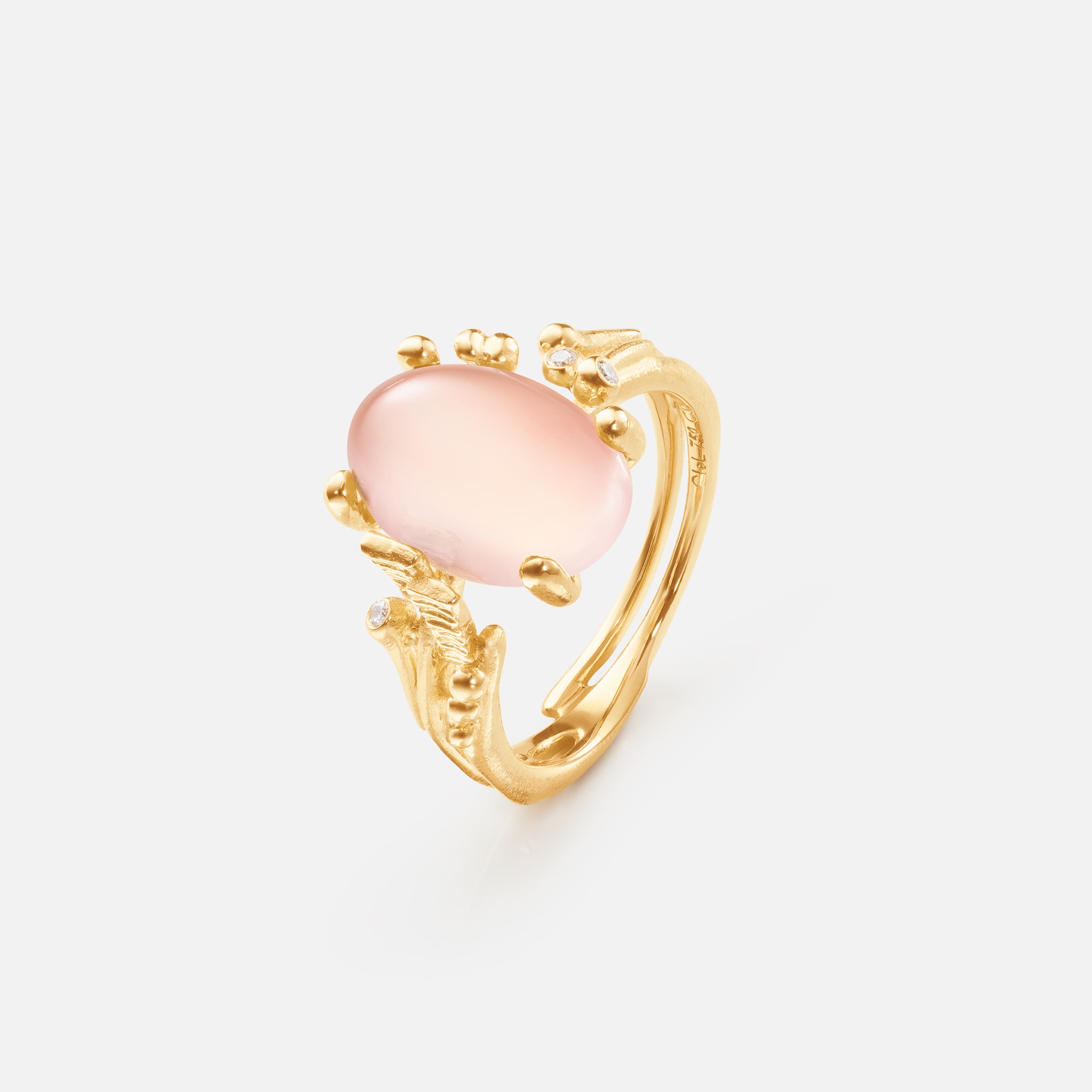 Boho Ring Small Rose Quartz