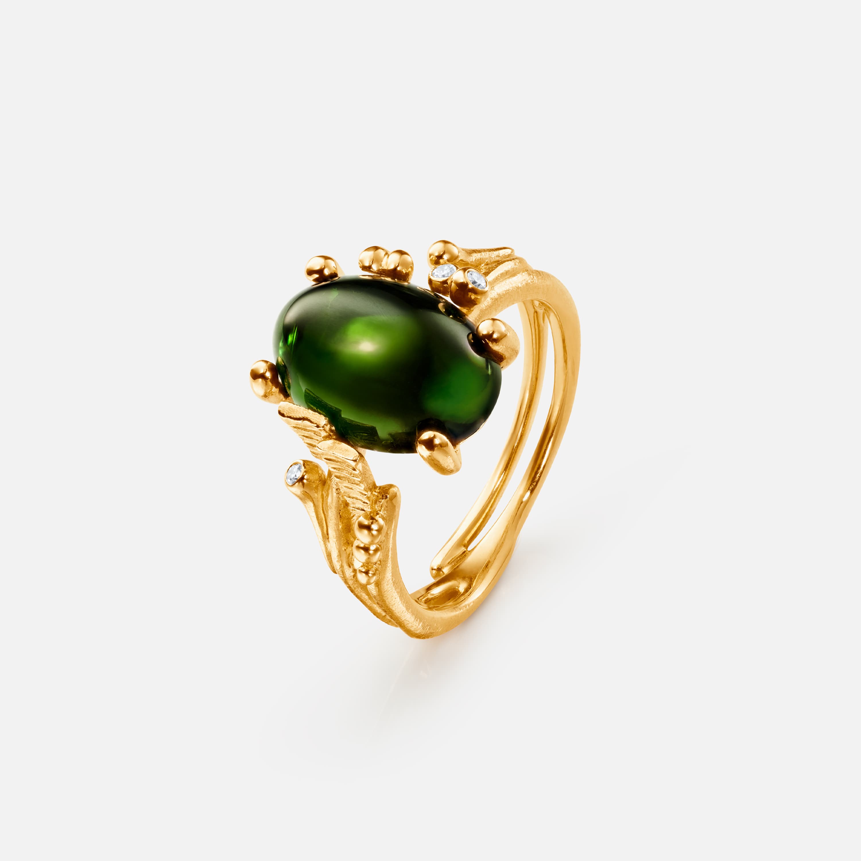 Boho Ring Small Green Tourmaline
