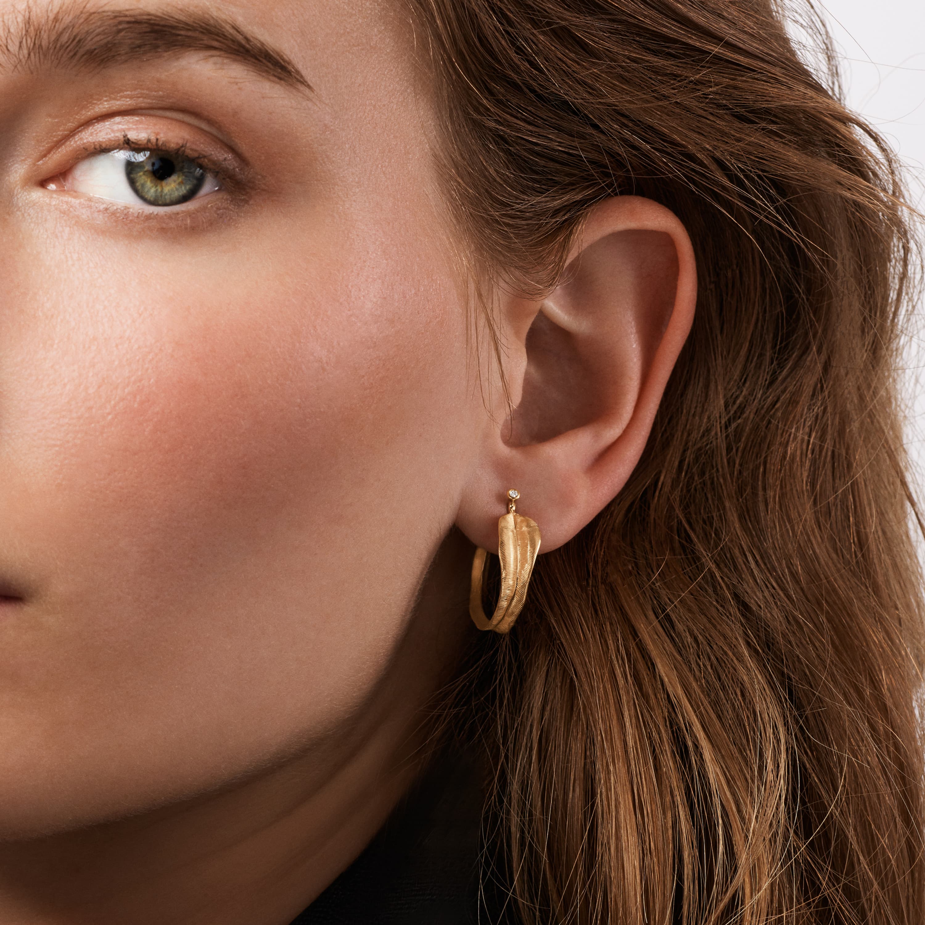 Leaves Creole Earrings Small