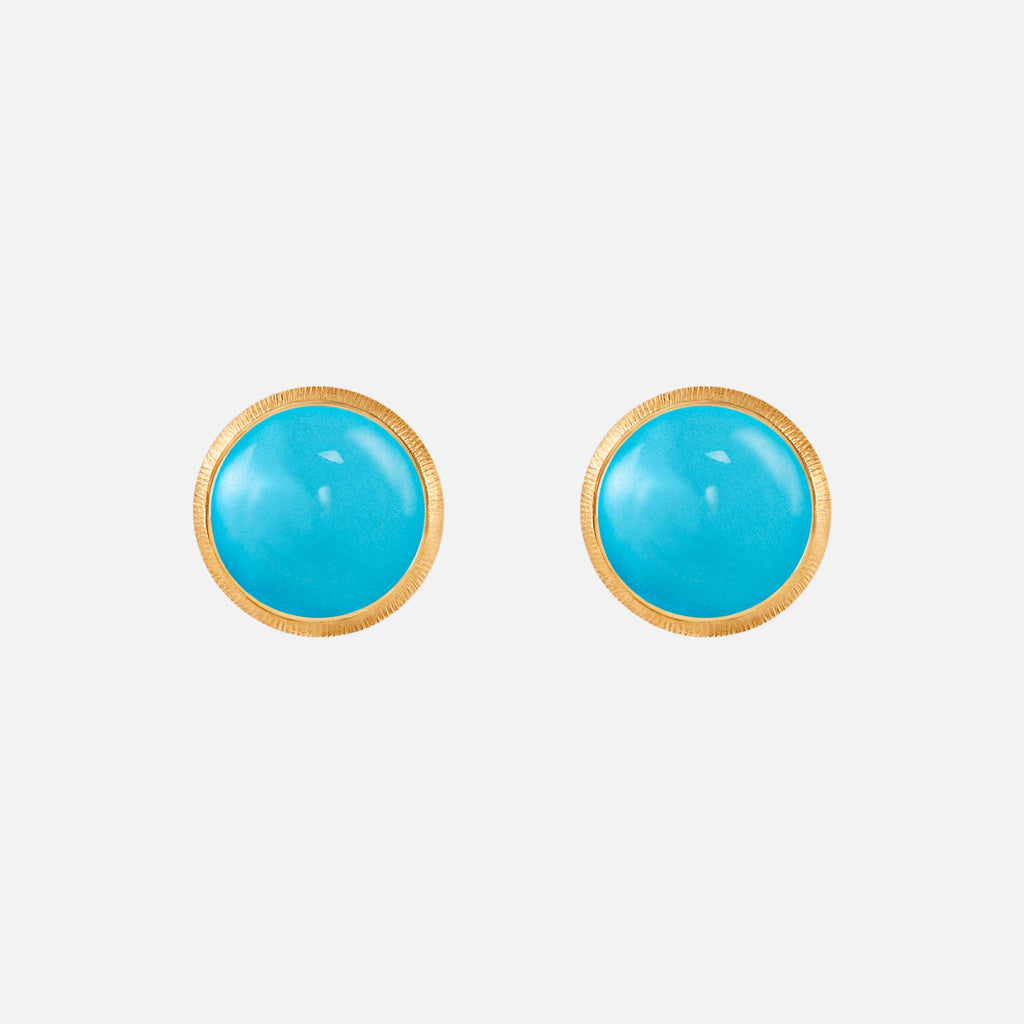 Lotus Stud Earrings Turquoise