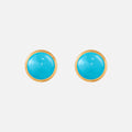 Lotus Stud Earrings Turquoise