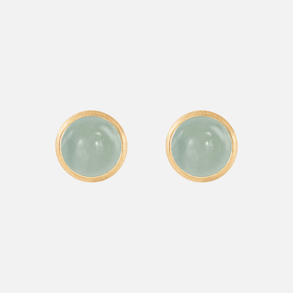 Lotus Stud Earrings Aquamarine