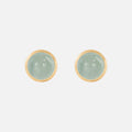 Lotus Stud Earrings Aquamarine