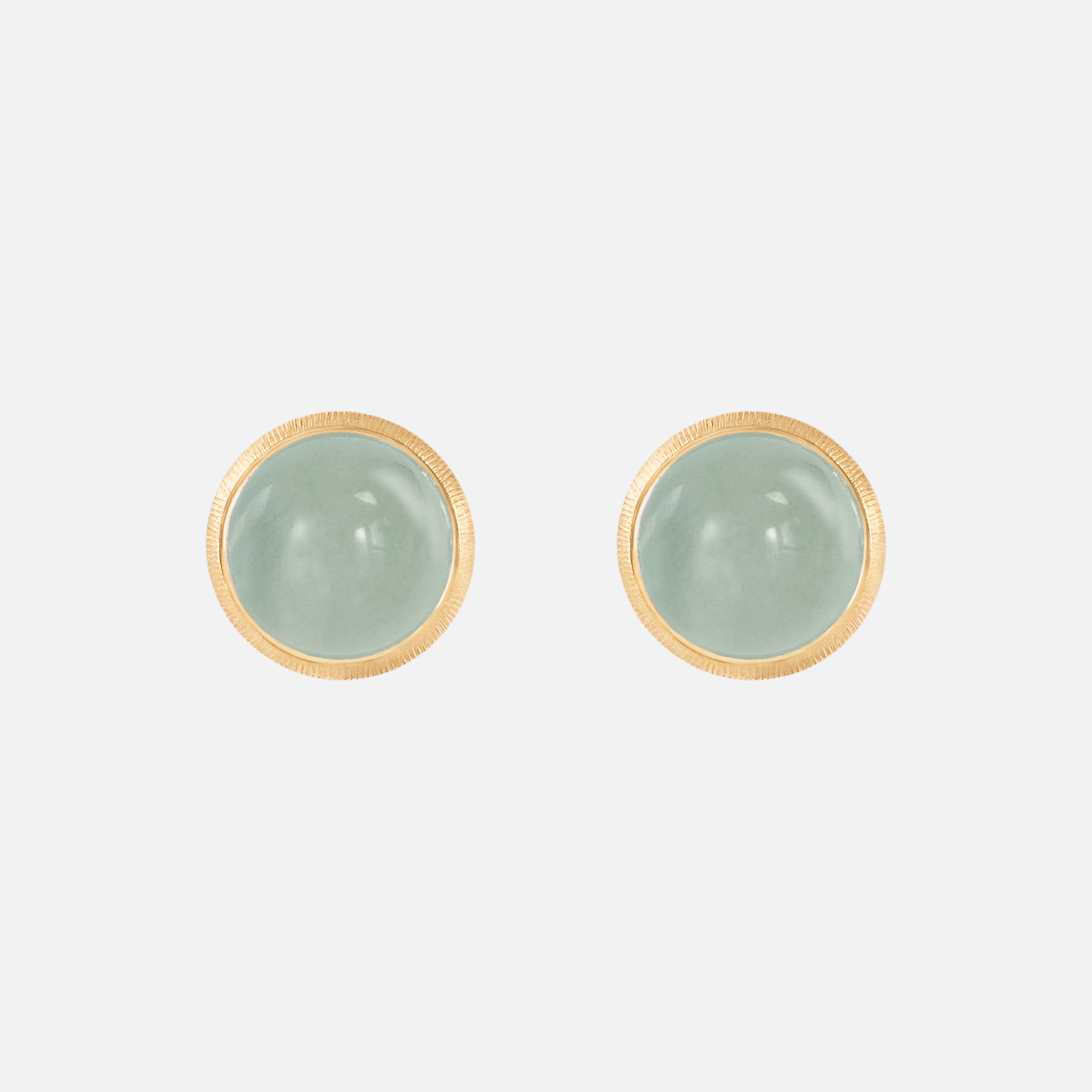 Lotus Stud Earrings Aquamarine