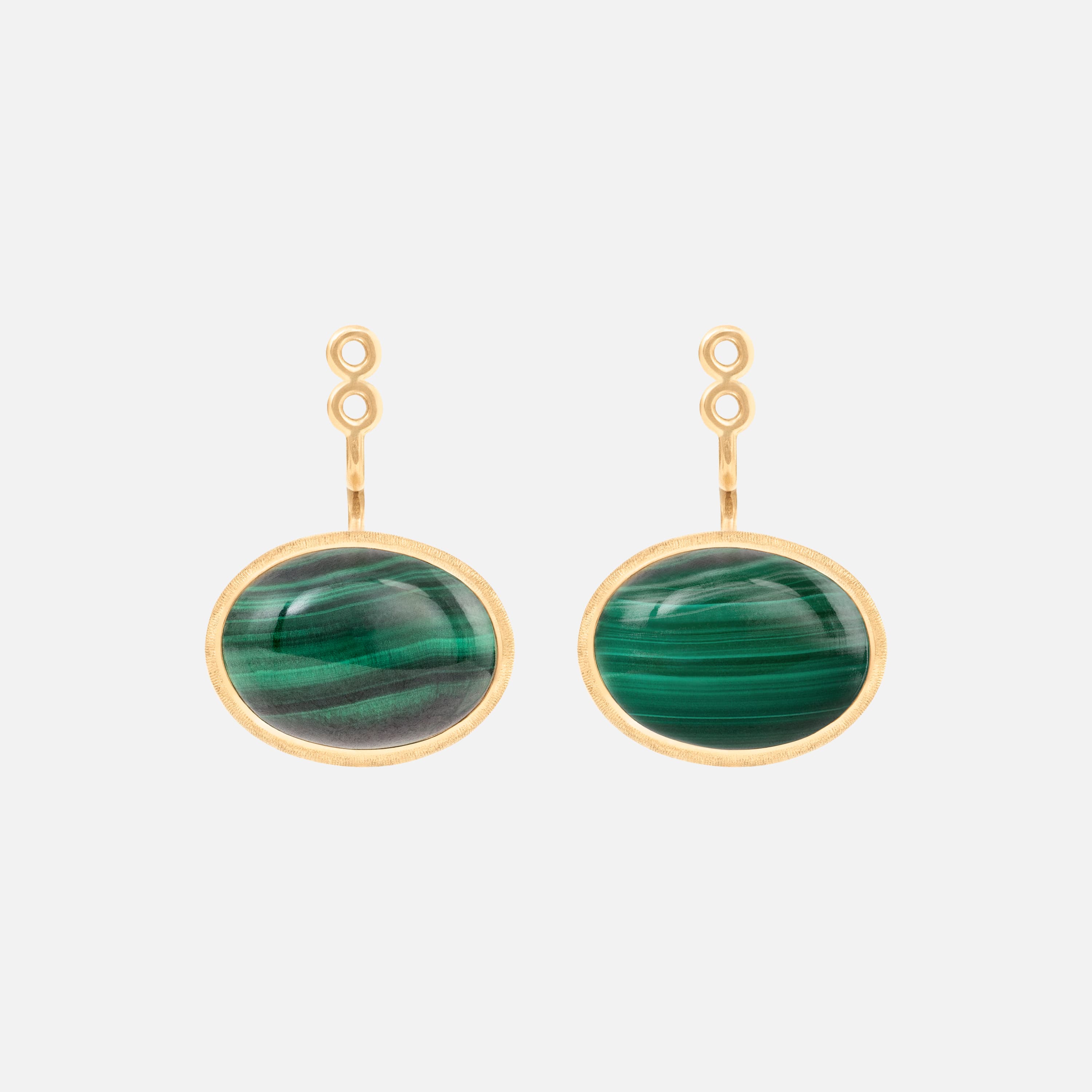 Lotus Earring Pendants Small Malachite