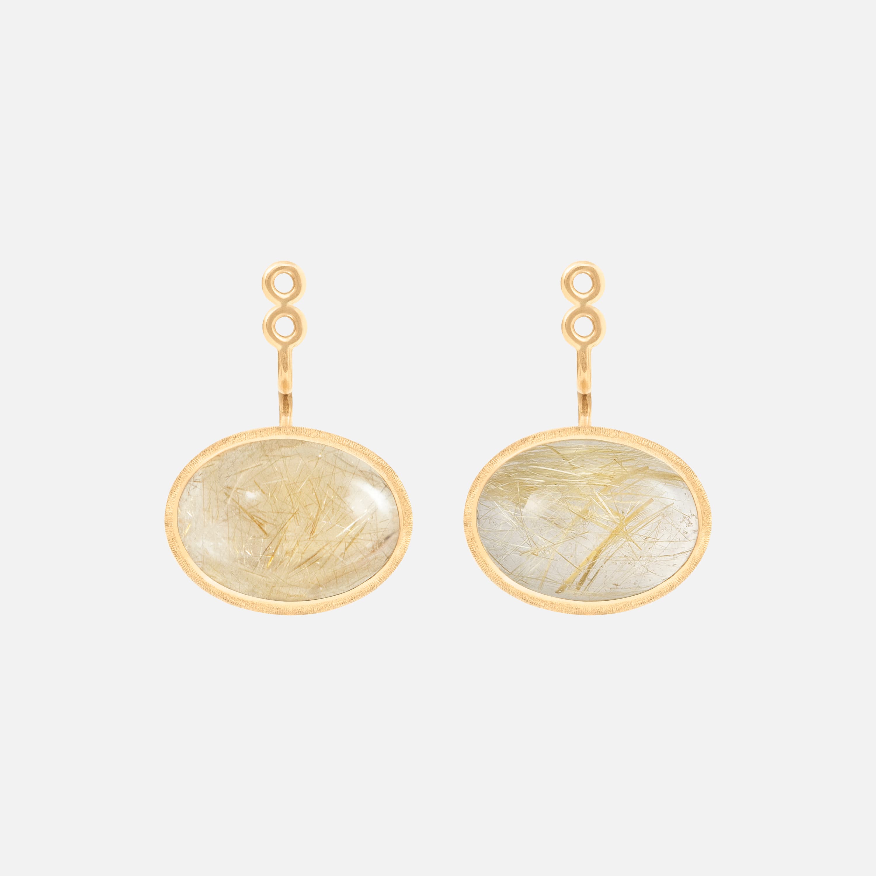Lotus Earring Pendants Small Rutile Quartz