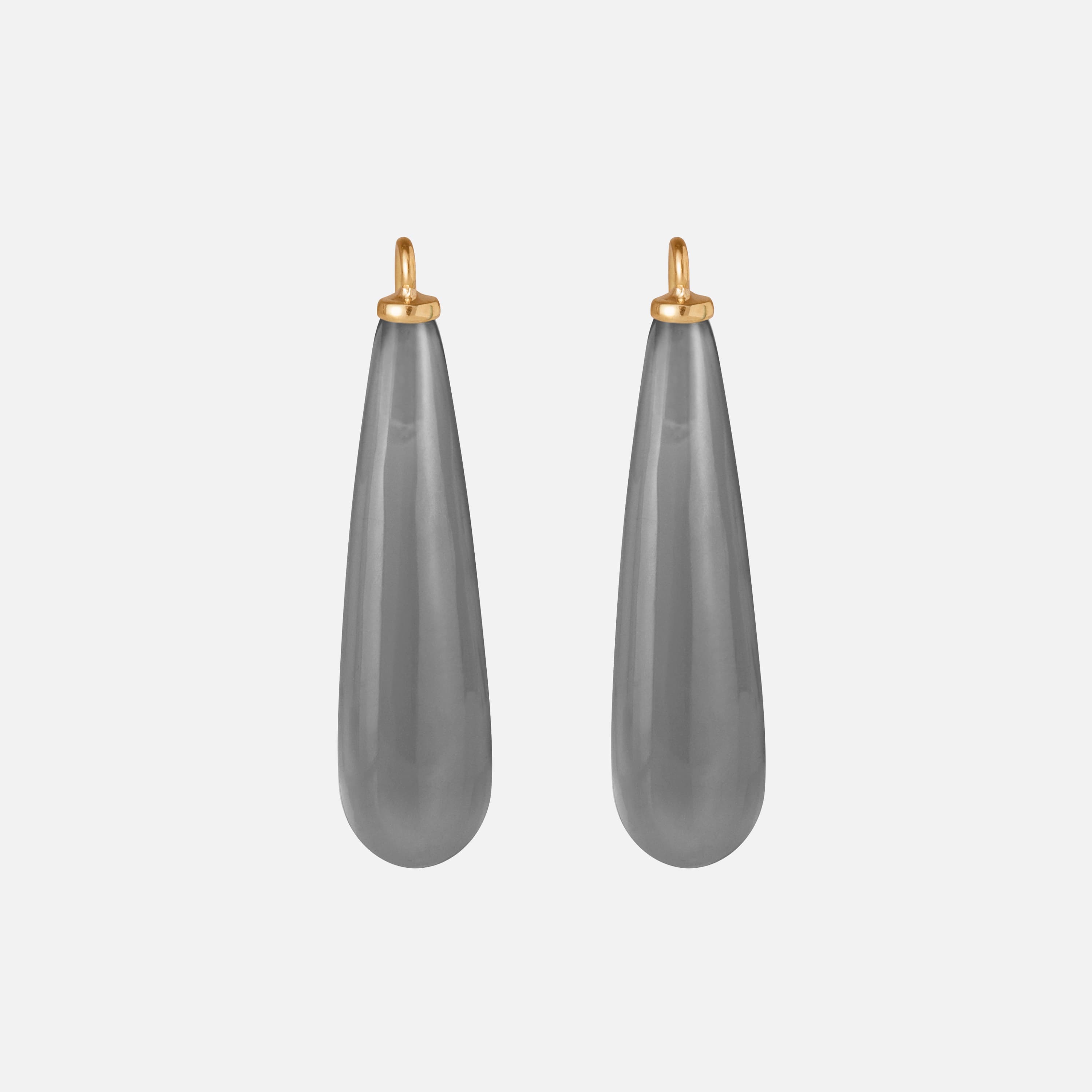 Earring Pendant Drops Grey Moonstone