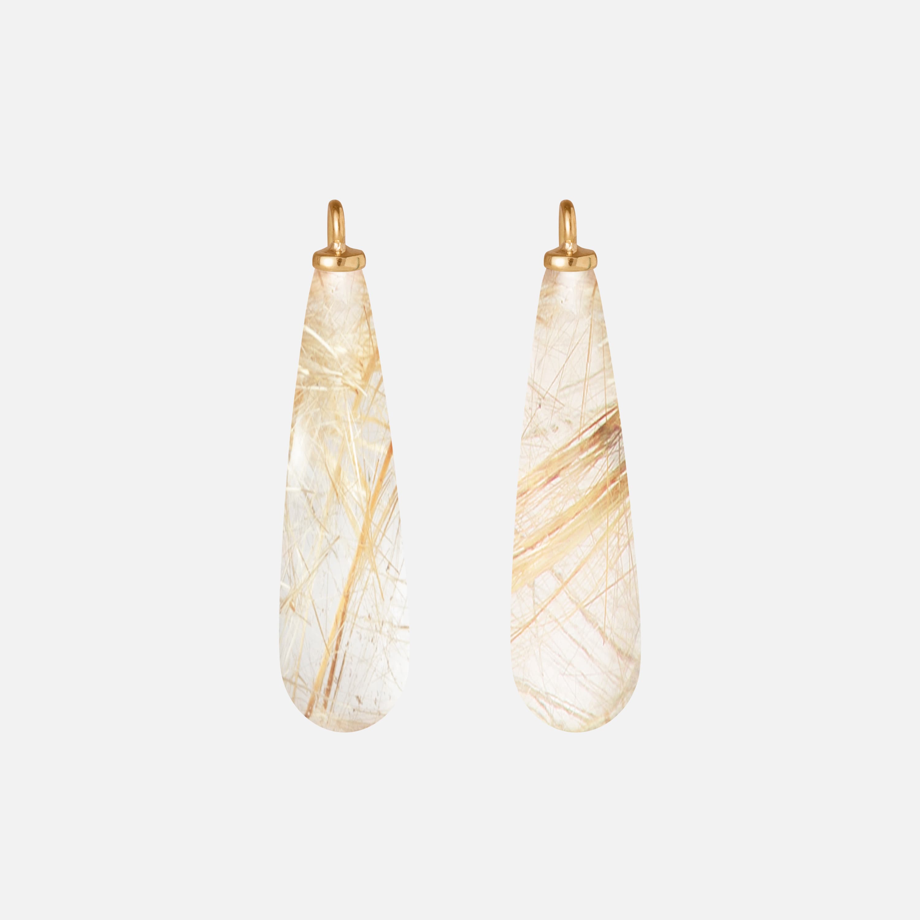 Earring Pendant Drops Rutile Quartz