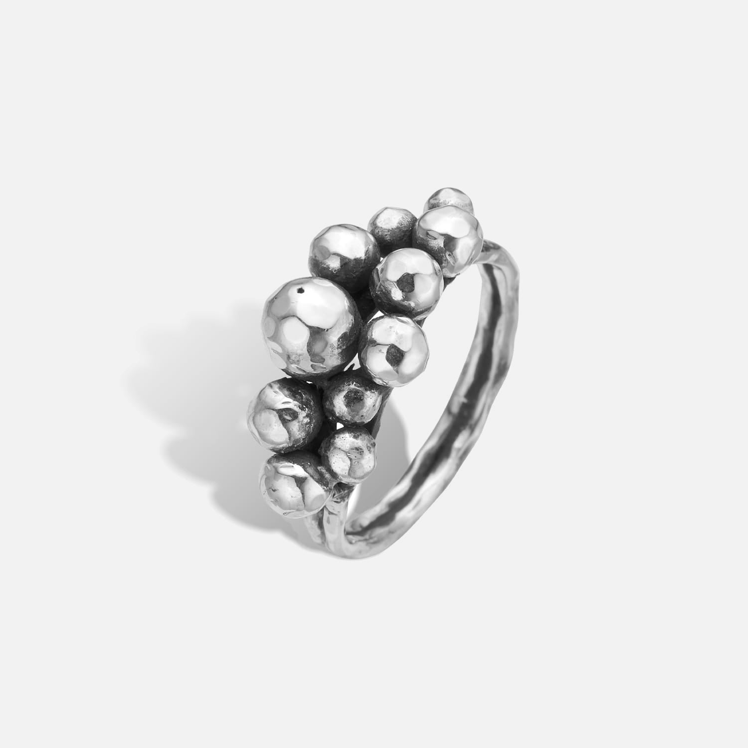 Rose Buds Silver Cluster-11 Ring