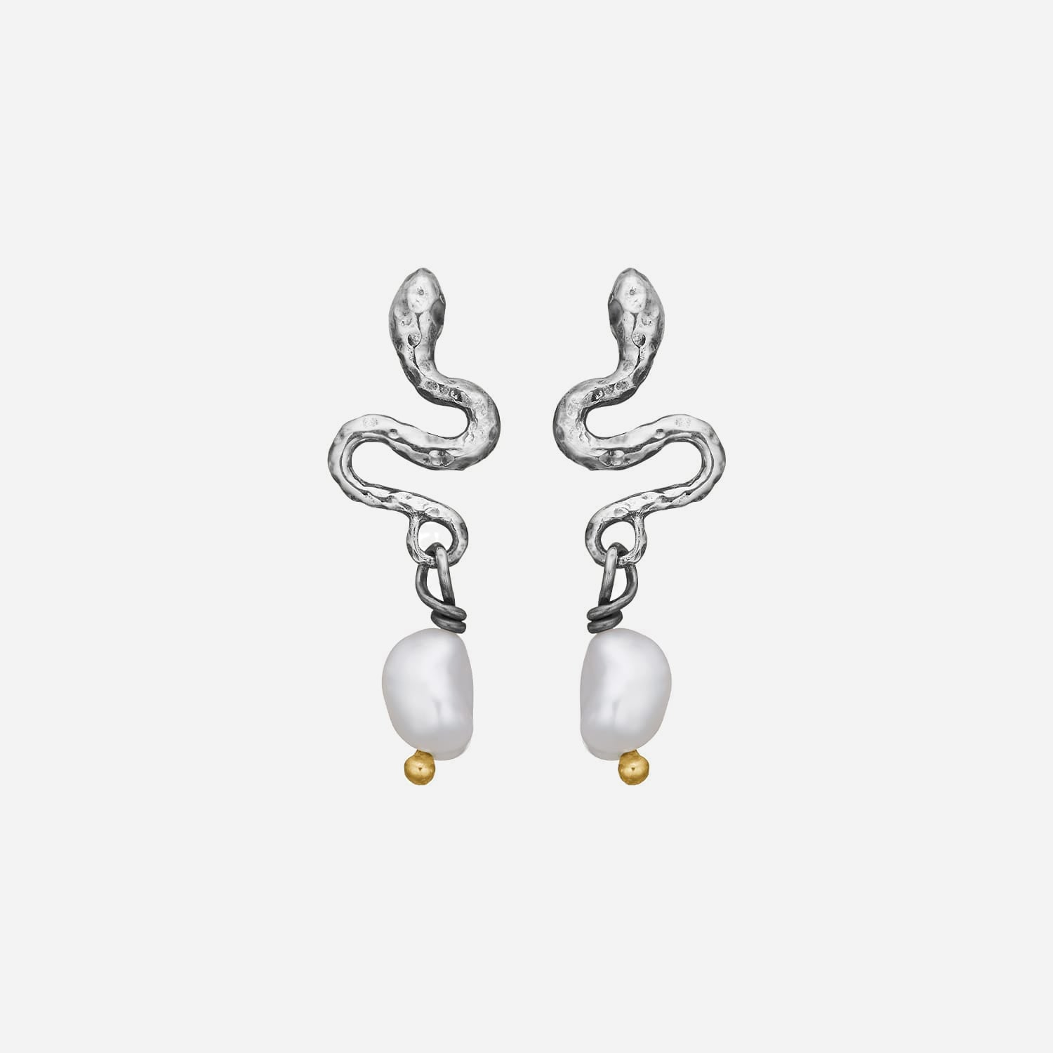 Serpent Silver Pearl Örhängen