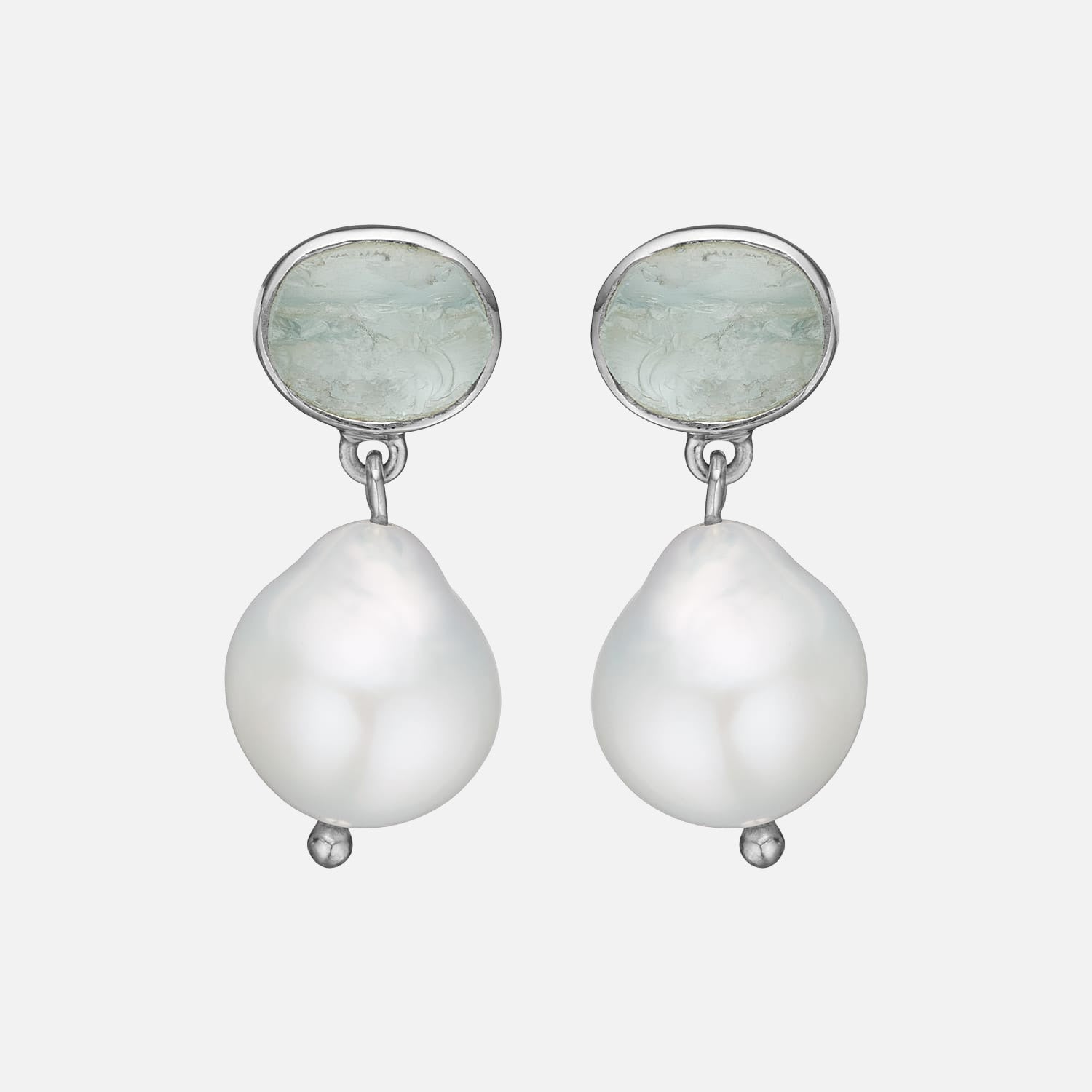 Siv Raw Aqua Pearl Örhängen