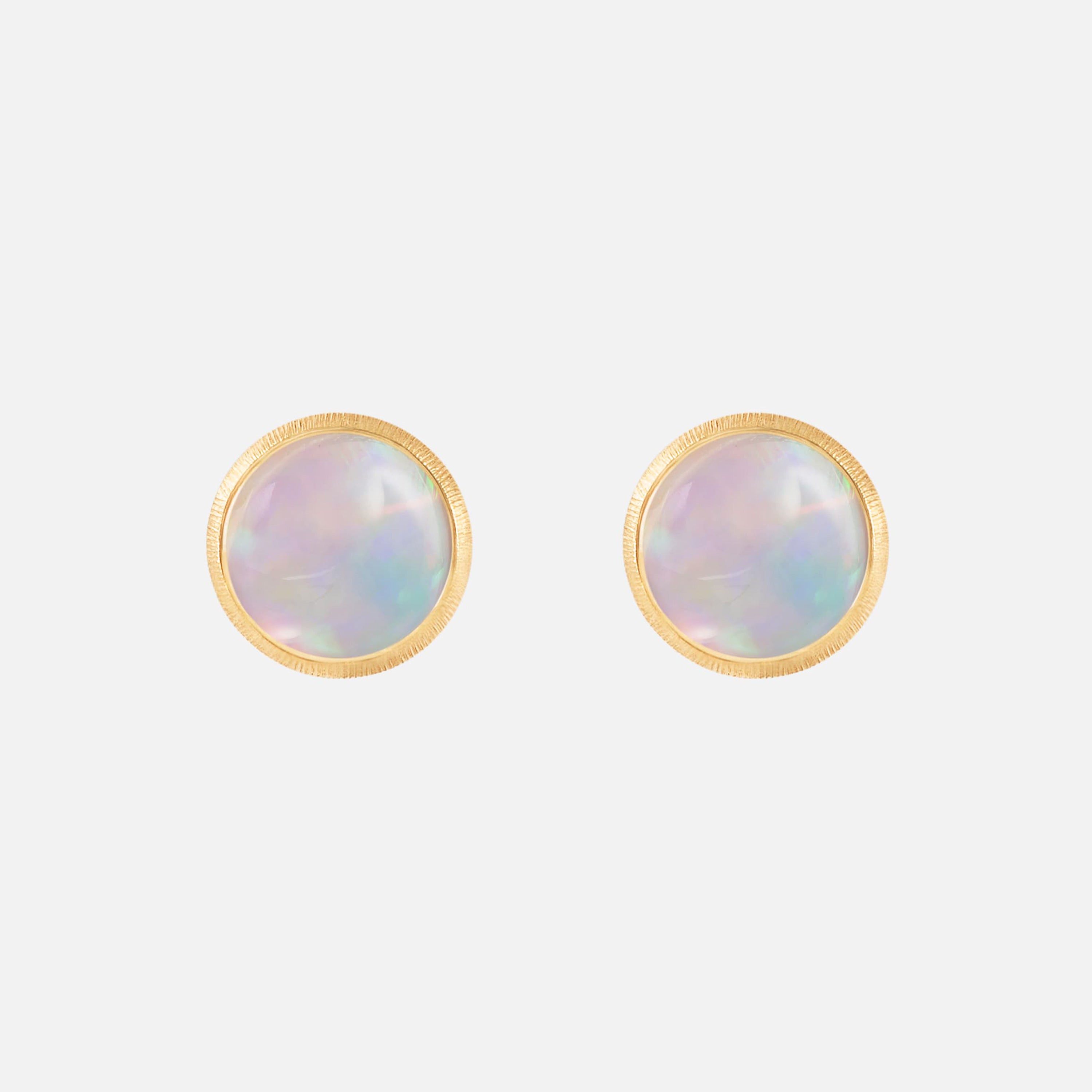 Lotus Stud Earrings Opal