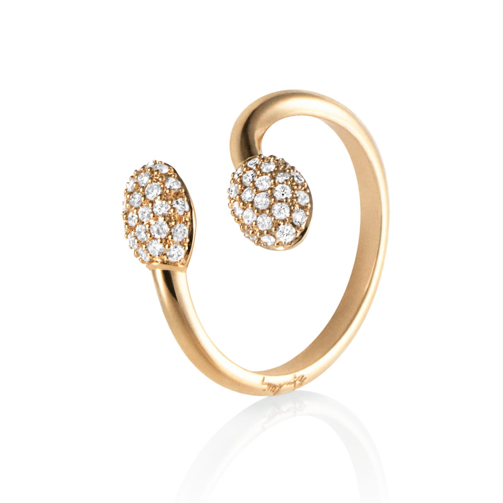 Love Bead Twin Ring Diamonds