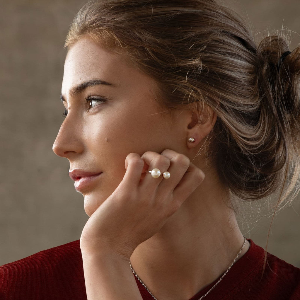 Love Bead Ear Silver