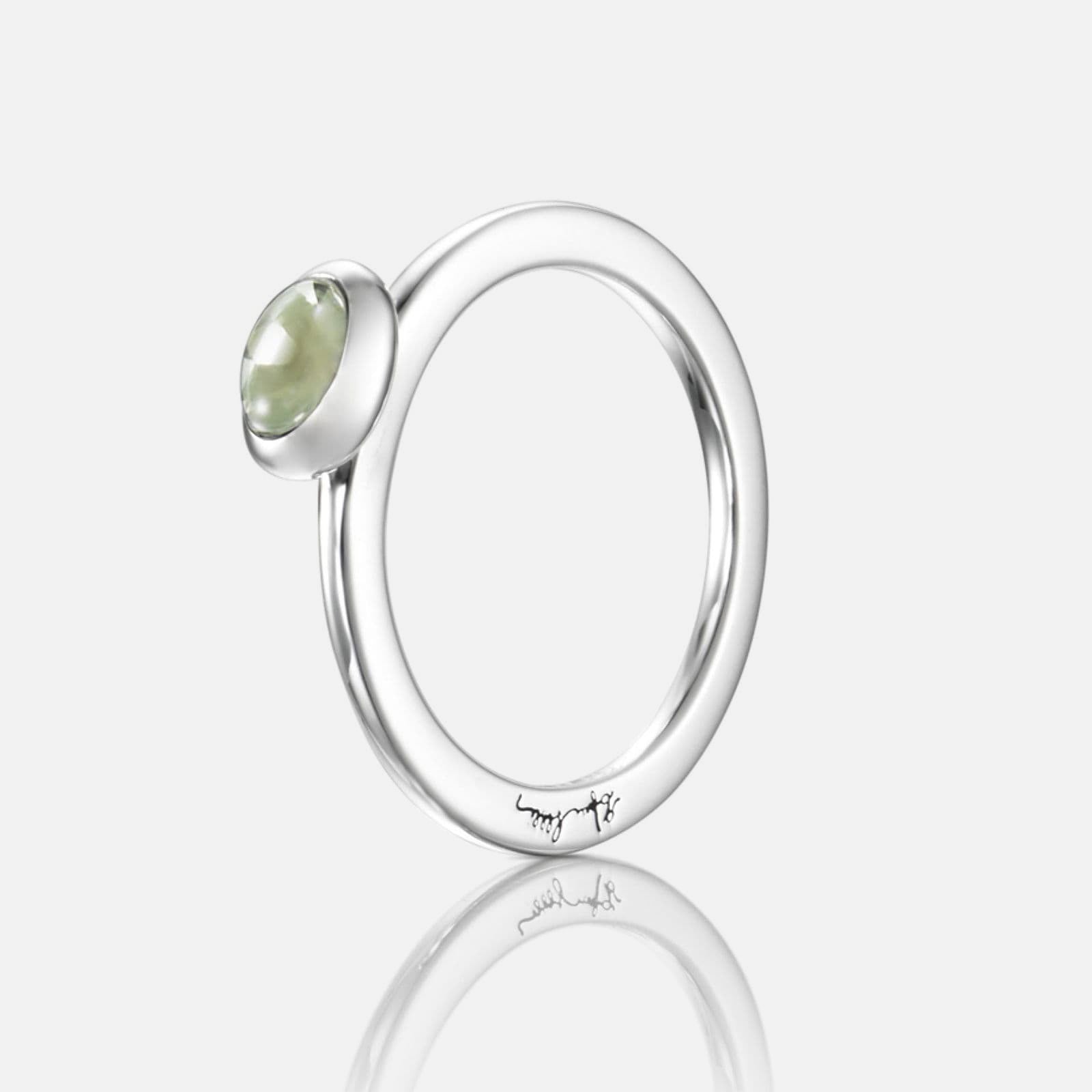 Love Bead Ring Green Quartz