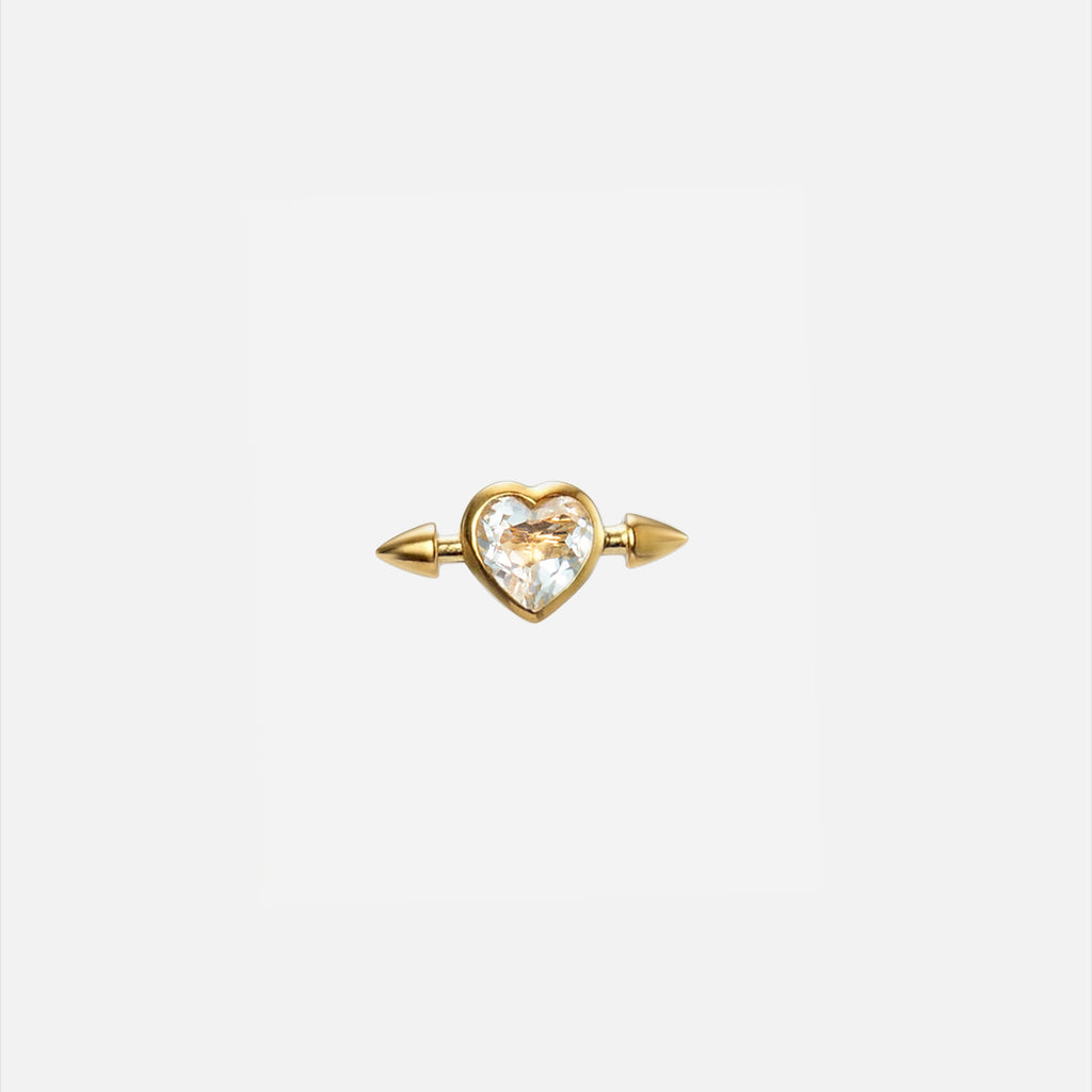 Pierced Heart Ear Stud
