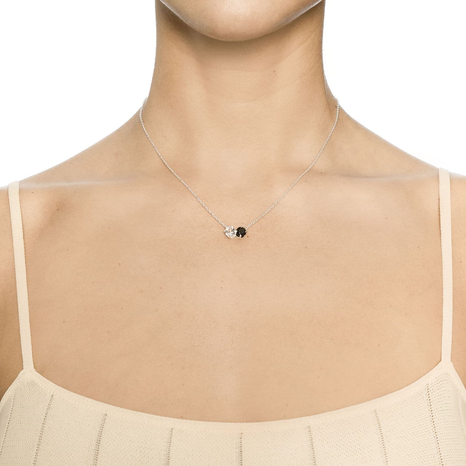 The Storm & I Necklace Crystal Quartz/Onyx