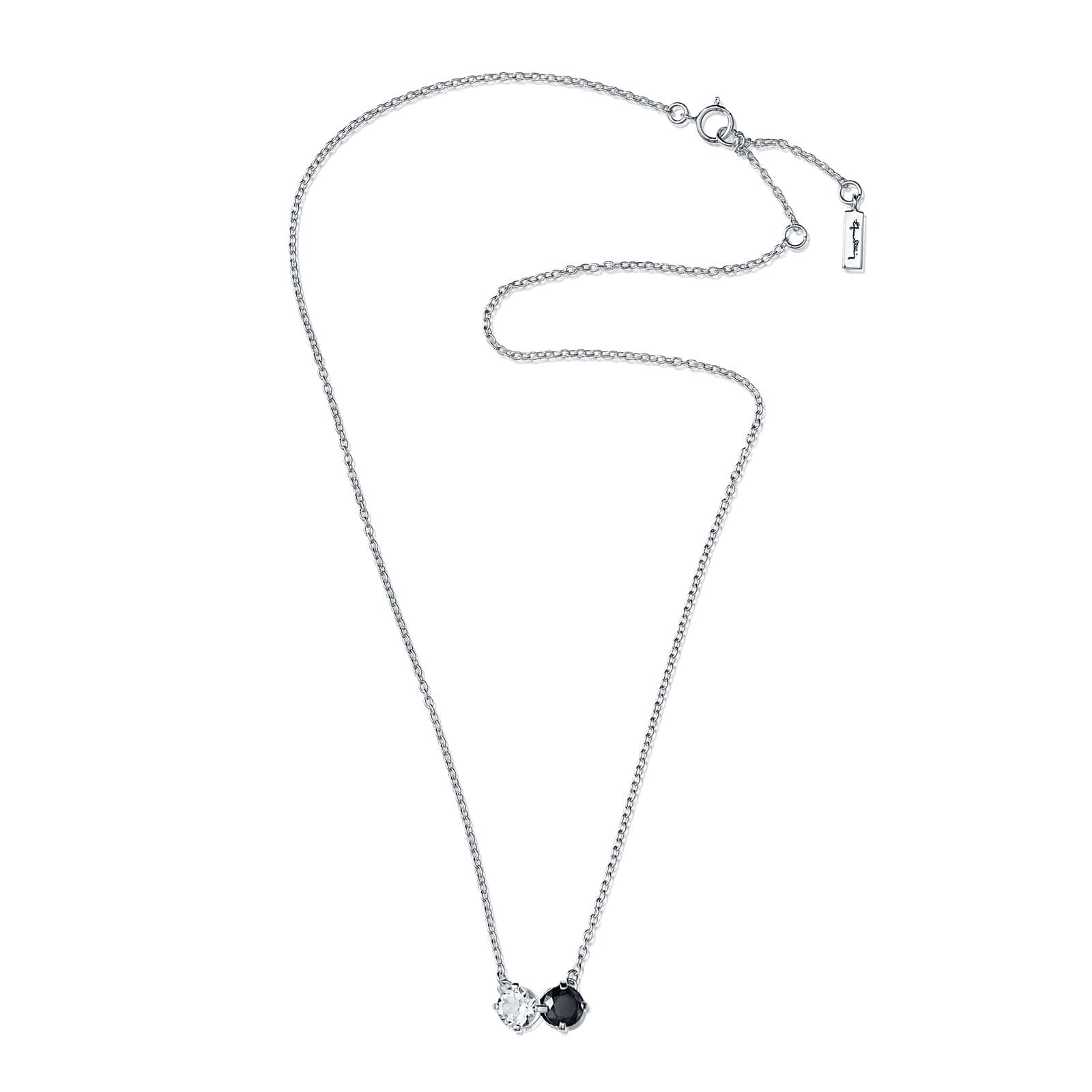 The Storm & I Necklace Crystal Quartz/Onyx