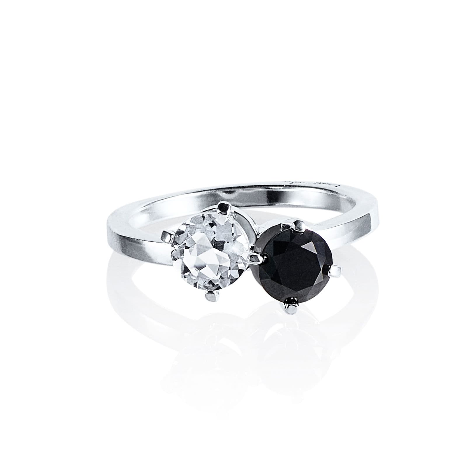 The Storm & I Ring Crystal Quartz/Onyx